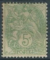 1900 FRANCIA USATO ALLEGORIA BLANC 5 CENT - EDF208 - 1900-29 Blanc