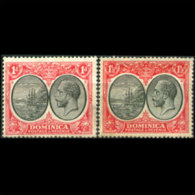 DOMINICA 1923 - Scott# 67-8 Seal 1-1.5p LH Back Toned(XH573) - Dominica (1978-...)