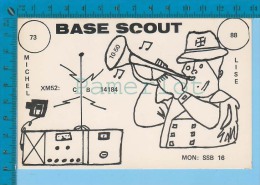 QSL Base Ou Mobile  "Scout  " Montreal  P. Quebec (  XM-52...., CB Radio CPM ) Recto/verso - Autres & Non Classés