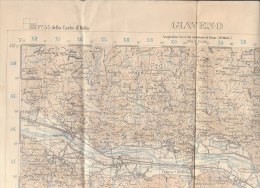 B1197 - MAP - CARTINA/CARTA D'ITALIA ISTITUTO GEOGRAFICO MILITARE Ed. 1930 - F.:55 - GIAVENO - Topographische Karten