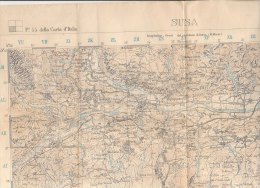 B1198 - MAP - CARTINA/CARTA D'ITALIA ISTITUTO GEOGRAFICO MILITARE Ed. 1930 - F.:55 - SUSA - Topographische Karten