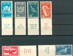 Israel - 1950, Michel/Philex No. : 33-38, - MNH - Sh. Tab - - Nuevos (sin Tab)