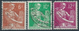 1957-59 FRANCIA USATO MIETITRICE 3 VALORI - EDF216 - 1957-1959 Mäherin