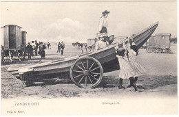 Zandvoort - Strandgezicht ( Mobiele Badhokjes, Sloep, Kinderen -  Noord-Holland / Nederland - Zandvoort