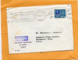 Norway 1963 Cover Mailed To USA - Storia Postale