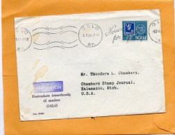 Norway 1963 Cover Mailed To USA - Covers & Documents