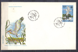 Romania FDC Mi 4104-4107 WWF Water Birds Pelican Pelecanus 1984 - FDC