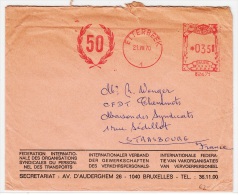 BELGIUM USED COVER 21/08/1970 ETTERBEEK VERS STRASBOURG - 1960-1979