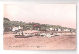 POSTCARD ESSEX FRINTON ON SEA  THE SHELTER AND BEACH + BEACH HUTS USED 1923 - Autres & Non Classés
