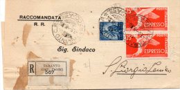 1948  LETTERA  ESPRESSO CON ANNLLO  TARANTO - Express-post/pneumatisch