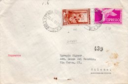 1952  LETTERA  ESPRESSO CON ANNLLO  GENOVA - Express-post/pneumatisch
