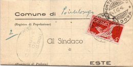 1948  LETTERA ESPRESSO CON ANNLLO  PONTELONGO PADOVA - Express-post/pneumatisch