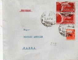 1947  LETTERA ESPRESSO CON ANNLLO AREZZO - Express-post/pneumatisch