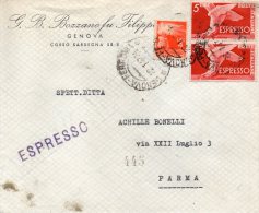 1947  LETTERA ESPRESSO CON ANNLLO GENOVA - Poste Exprèsse/pneumatique