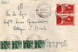 1948  LETTERA ESPRESSO CON ANNLLO AGRIGENTO - Express-post/pneumatisch