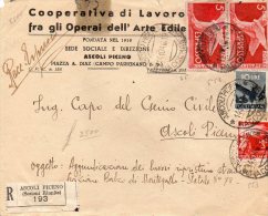 1946  LETTERA ESPRESSO CON ANNLLO ASCOLI PICENO - Express-post/pneumatisch