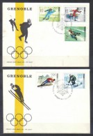 Poland FDC Mi 1820-1827 Winter Olympics  Skiing Hockey Biathlon 1968 - Hiver 1968: Grenoble