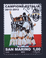 2013 SAN MARINO "JUVENTUS CAMPIONE D´ITALIA 2012/2013" SINGOLO ANNULLO PRIMO GIORNO - Usados