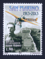 2013 SAN MARINO "CENTENARIO ATTERRAGGIO GIANNI WIDMER" SINGOLO MNH - Neufs