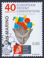 2013 SAN MARINO "40° ANNIVERSARIO FIRMA CONVENZIONE CONCESSIONE BREVETTI EUROPEI (CBE)" SINGOLO ANNULLO PRIMO GIORNO - Gebraucht