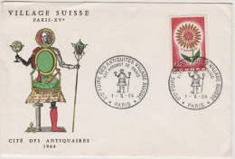 FRANCIA - France - 1964 - 2° Foire Des Antiquités - Village Suisse - Paris XV° - Europa - Cité Des Antiquaires - FDC - Cachets Provisoires