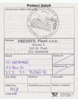 Czech Rep. / Comm. Postmark (2005) Chocen 2: 160 Years Of Railway Olomouc - Prague (Postal Receipt) (I6512) - Covers & Documents