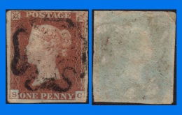 GB 1841-0017, QV 1d Red-Brown "S-C" SG8 Plate 25 (Spec BS14e), Sound Used 3 Large Margins MC - Used Stamps