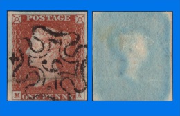 GB 1841-0018, QV 1d Red-Brown Ivory Head Letters M-A, London MC '6' VFU - Gebruikt