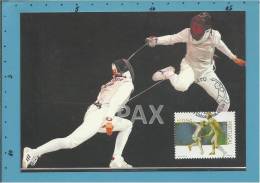 Desporto - ESGRIMA - FENCING - ESCRIME - 2002 - CARTE MAXIMUM CARD - MAXIMUMKARTE - PORTUGAL - 2 Scans - Fencing