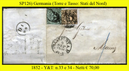 Germania-SP0126 - 1852 - Torre E Tasso - Y&T: N.33 E 34 - - Briefe U. Dokumente