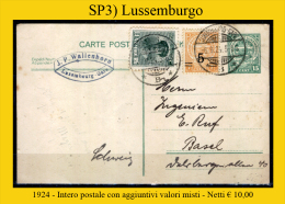 Lussemburgo-SP003 - 1924 - Intero Postale Con Affrancatura Mista Aggiuntiva - - Stamped Stationery