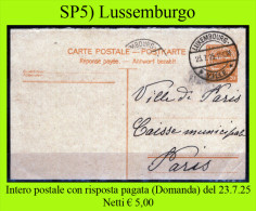 Lussemburgo-SP005 - 1925 - Intero Postale Con Risposta Pagata (domanda) - - Postwaardestukken