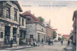 HOLZMINDEN Neue Strasse M D Kaiserlichen Postamt Emailschild Er Belebt 2.11.1910 Gelaufen - Holzminden