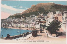 Carte Postale Ancienne,MONACO EN 1914,MONTE CARLO,hotel Beau Rivage,casino,tram,tramway - Casino