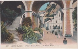 Carte Postale Ancienne,MONACO EN 1914,MONTE CARLO,eglise,escalier - Spielbank