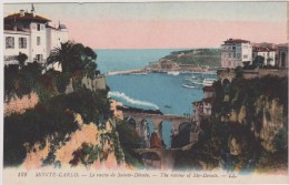 Carte Postale Ancienne,MONACO EN 1914,MONTE CARLO,pont,train,à Vapeur - Spielbank