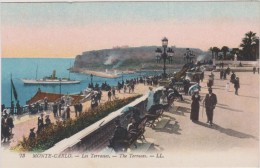 Carte Postale Ancienne,MONACO EN 1914,MONTE CARLO,paquebot,vapeur,foule,banc Public - Spielbank