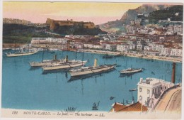 Carte Postale Ancienne,MONACO EN 1914,MONTE CARLO,port,bateau à Vapeur - Casino