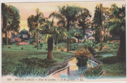 Carte Postale Ancienne,MONACO EN 1914,MONTE CARLO,JARDIN - Casino