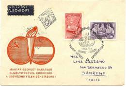 REF LIT 9 / GAL / EUR - HONGRIE LETTRE AVION BUDAPEST / SAN REMO 4/4/1951 - Storia Postale