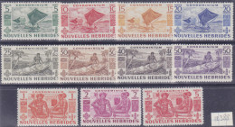 12388# NOUVELLES HEBRIDES SERIE COMPLETE N° 144 à 152 * + 153 à 154 ** Cote : 65 Euros - Ungebraucht