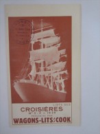 PUBLICITÉ BATEAU PAQUEBOT LISTE CROISIÈRES WAGONS LIT COOK - Other & Unclassified