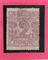 SAN MARINO 1903 CIFRA NUMERAL CENT.  2  TIMBRATO USED - Oblitérés