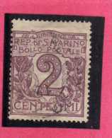 SAN MARINO 1903 CIFRA NUMERAL CENT.  2  TIMBRATO USED - Used Stamps