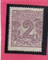 SAN MARINO 1903 CIFRA NUMERAL CENT.  2  TIMBRATO USED - Oblitérés
