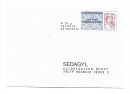 3 Enveloppes POSTREPONSE LETTRE PRIORITAIRE - SEDAGYL - Numéro 13P431, 14P217 Et 14P384  - Non Voyagée - PAP: Antwort/Ciappa-Kavena