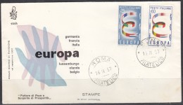 Europa Cept 1957 Italy 2v FDC (F383) - 1957