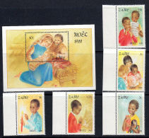 D0049 ZAIRE 1981, Yvert 1059-63 & M-sheet, Christmas (Noel)  MNH - Unused Stamps