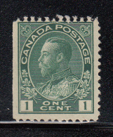 Canada MNH Scott #104 1c George V, Admiral - Straight Edge - Neufs