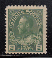 Canada MH Scott #107 2c George V, Admiral - Neufs